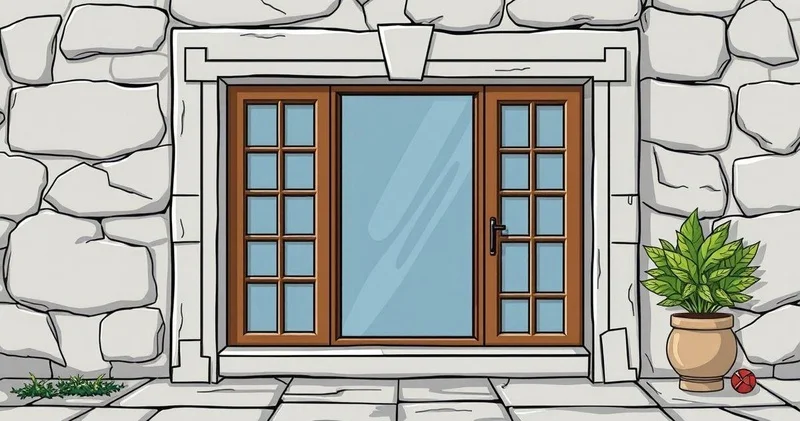 Moldura de cimento para janela externa